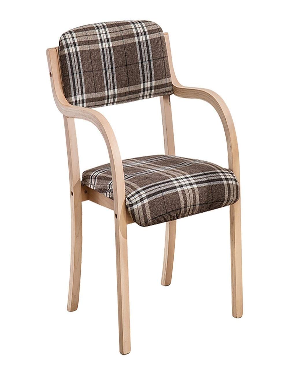 Chaise de Café en Bois Massif Foncé Tabouret de Salon au Design Minimaliste Moderne