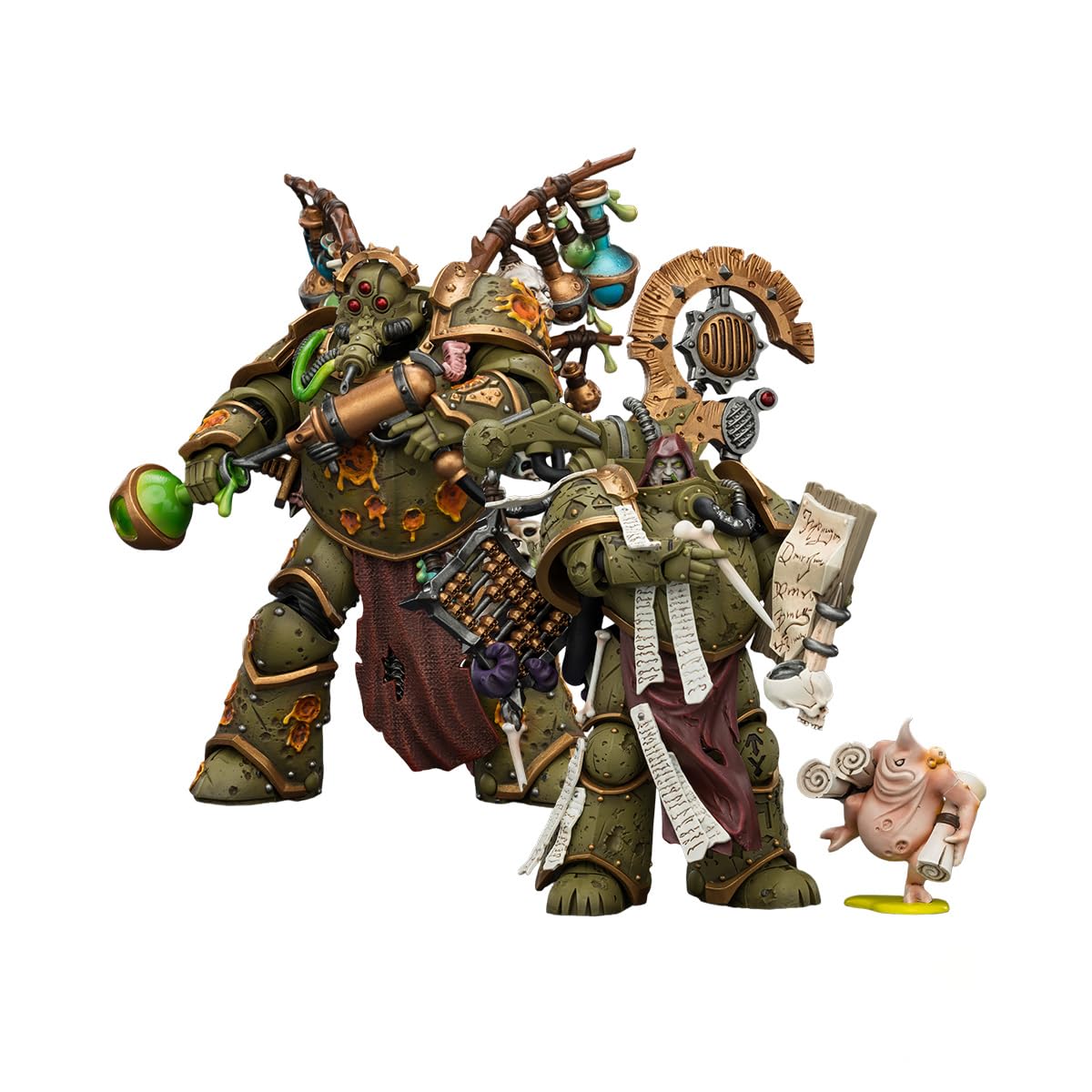 JOYTOY Warhammer 40,000 1/18 Action Figure Death Guard Tallyman and Biologus Putrifier-2PCS Collection Model Pre-Order