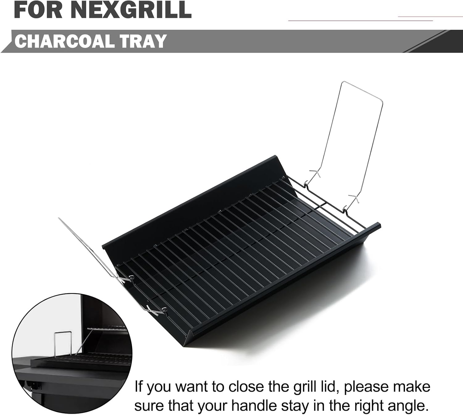 Oklagarden 810-0025 Charcoal Tray Replacement for Nexgrill Charcoal Tray Basket Steel Ash Pan Holder for 22 Inch Nexgrill Charcoal Replacement Parts Cart Style Grill Smoker Tray 20003172A0 05001583A0