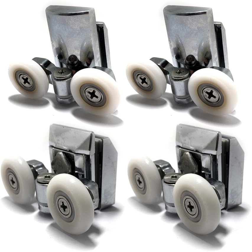 Smooth Zinc Alloy Shower Door Runners 23mm Twin Shower Door Rollers 2top 2bottom 4pcs