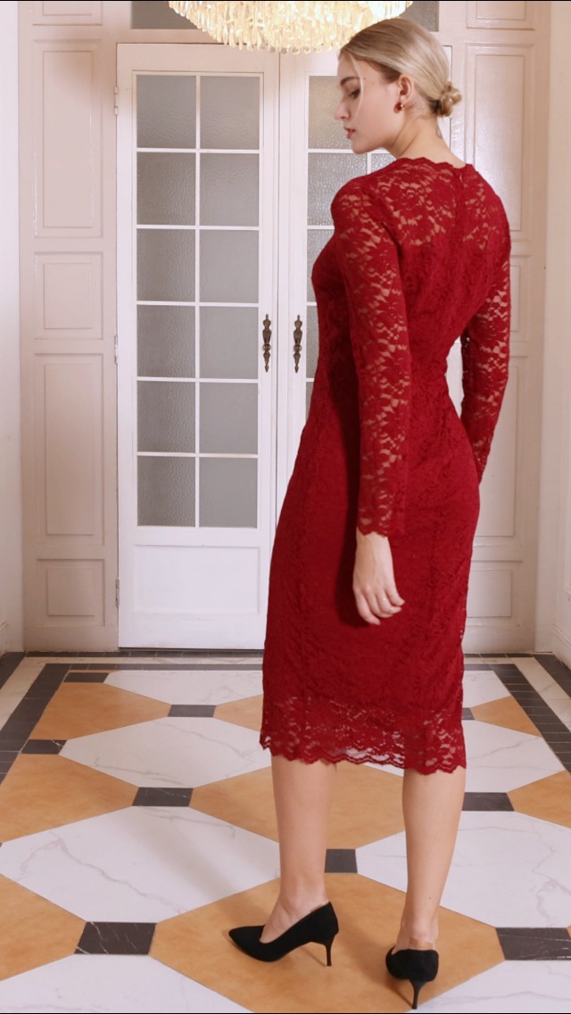 knee length dresses for ladies Eleven Lace Dress – Svarini ™ main image 0