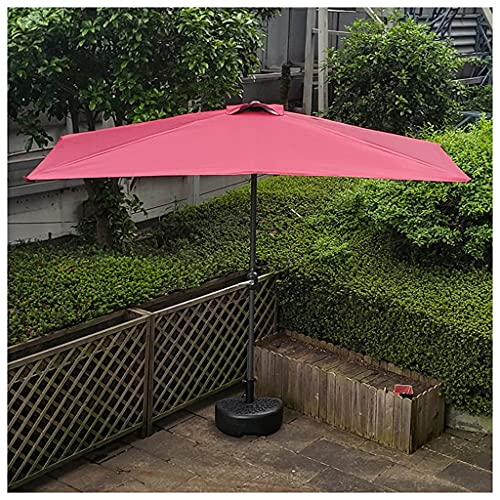 Garden Parasol CLSDRZC demi-parasol jaune 250cm avec manivelle et base à lester