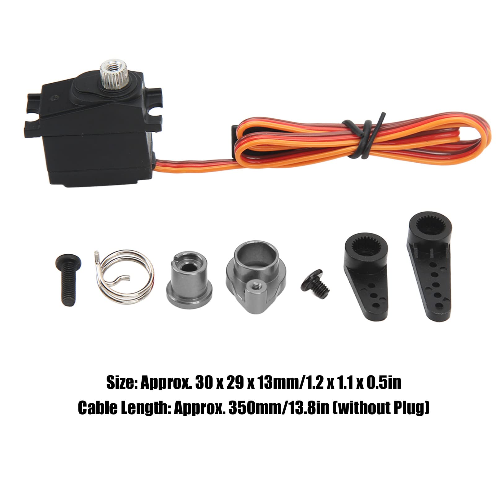 Metalowy samochód RC Mikroserwo o wysokiej wydajności Wodoodporne, stabilne Mikroserwa z metalowymi zębatkami z buforem 25T Ramię serwa dla samochodów Traxxas Summit 1/10 RC (Ti Color)