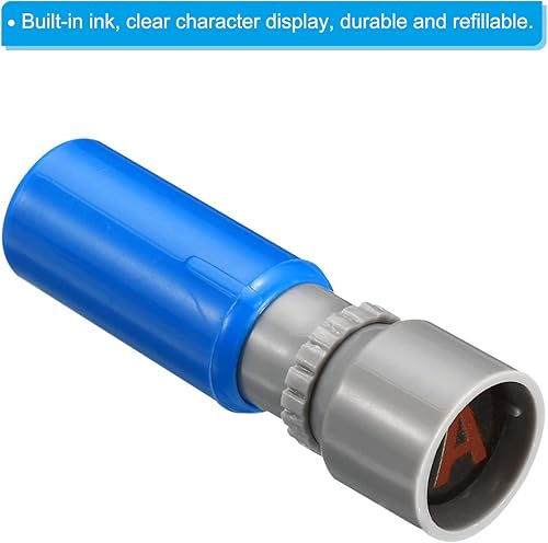 Miniatura 9 de PATIKIL Sellos de letras autoentintadas, carácter V de 0.236 pulgadas, sello inicial para profesor, mini sello de tinta para cuaderno de clase,