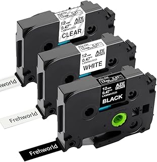3-Pack Compatible Brother Label Maker Tape TZe-131 TZe-231 TZe-335, P Touch Label Tape TZe 12mm 0.47 Laminated for Brother PT-H100 H110 PT-D210 D200 PT-P700 (Black on Clear/White, White on Black)