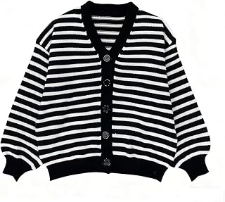 Knitted Cardigans for Women Mixed-Pattern Striped Knit Jumper | Long Sleeve Women's Cardigan Sweater Soft and Comfortable Sweater Pink and Red Stripes Rainbow Cardigan