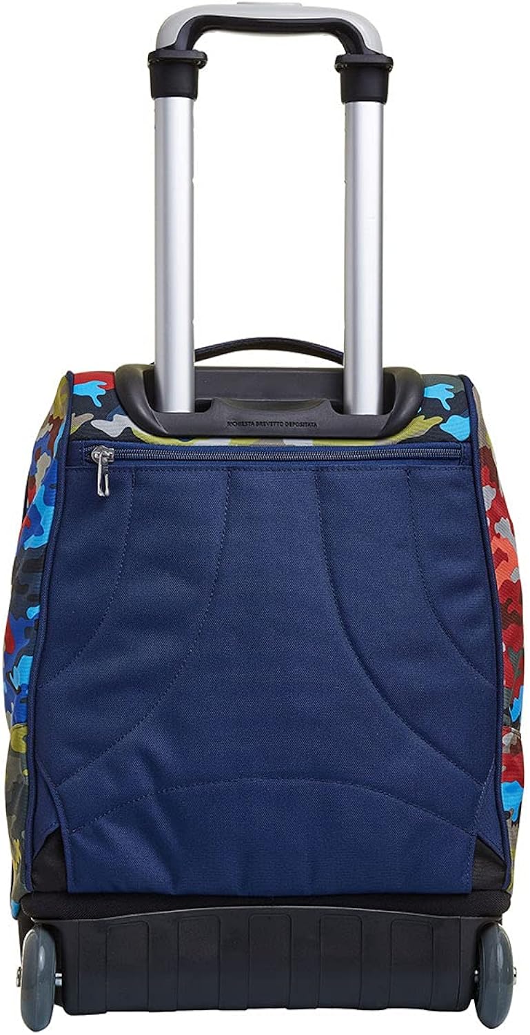 Seven Trolley Scuola, Camo Stains, Multicolore Camouflage, 2in 1 con Spallacci Uso Zaino con Cross-Over System, Scuola Viaggio, Bambini e Ragazzi