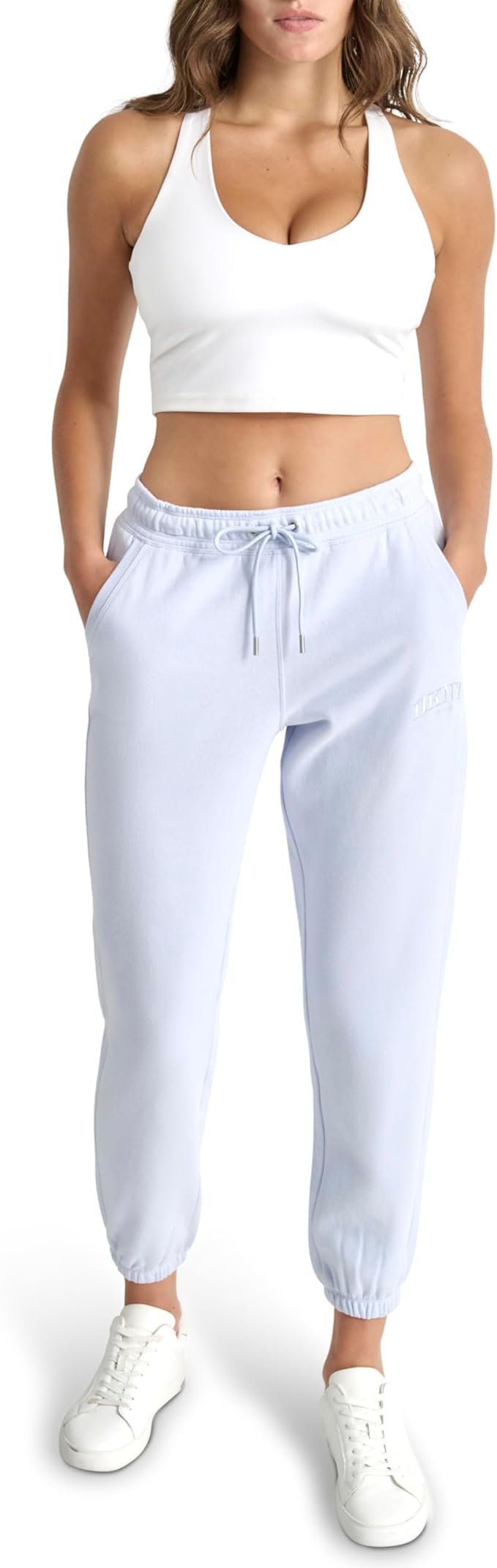DKNY Varsity Embroidered Logo Jogger Fleece Sweatpant - Pantalones Deportivos Mujer
