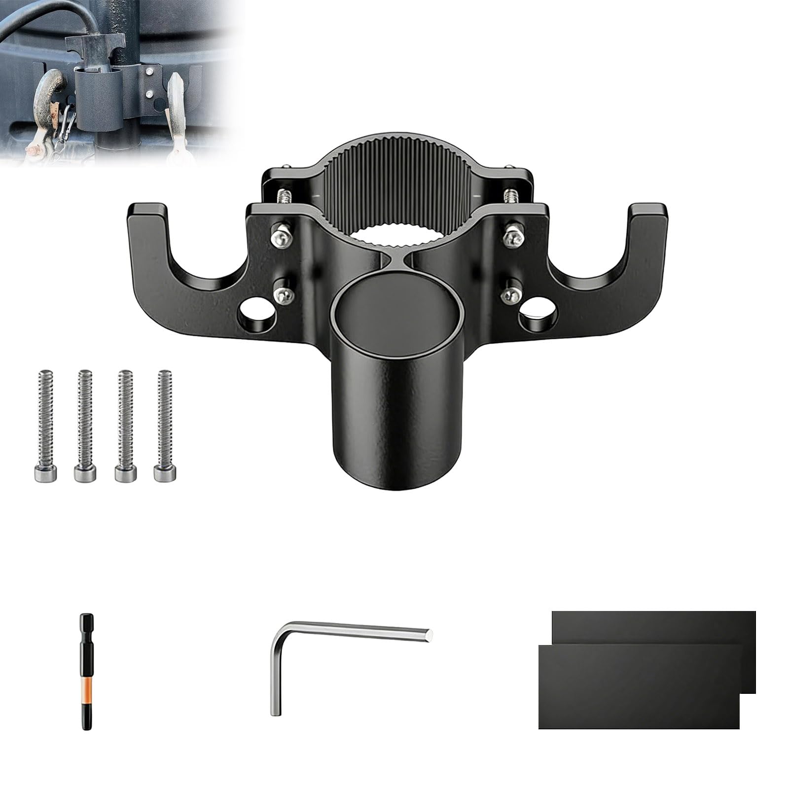 Trailer Chain Organizer Heavy Duty Aluminum Alloy 7 Way Plug Holder for RV Trailer Towing Accessory Heavy-Duty RV Tongue Jack Accessories