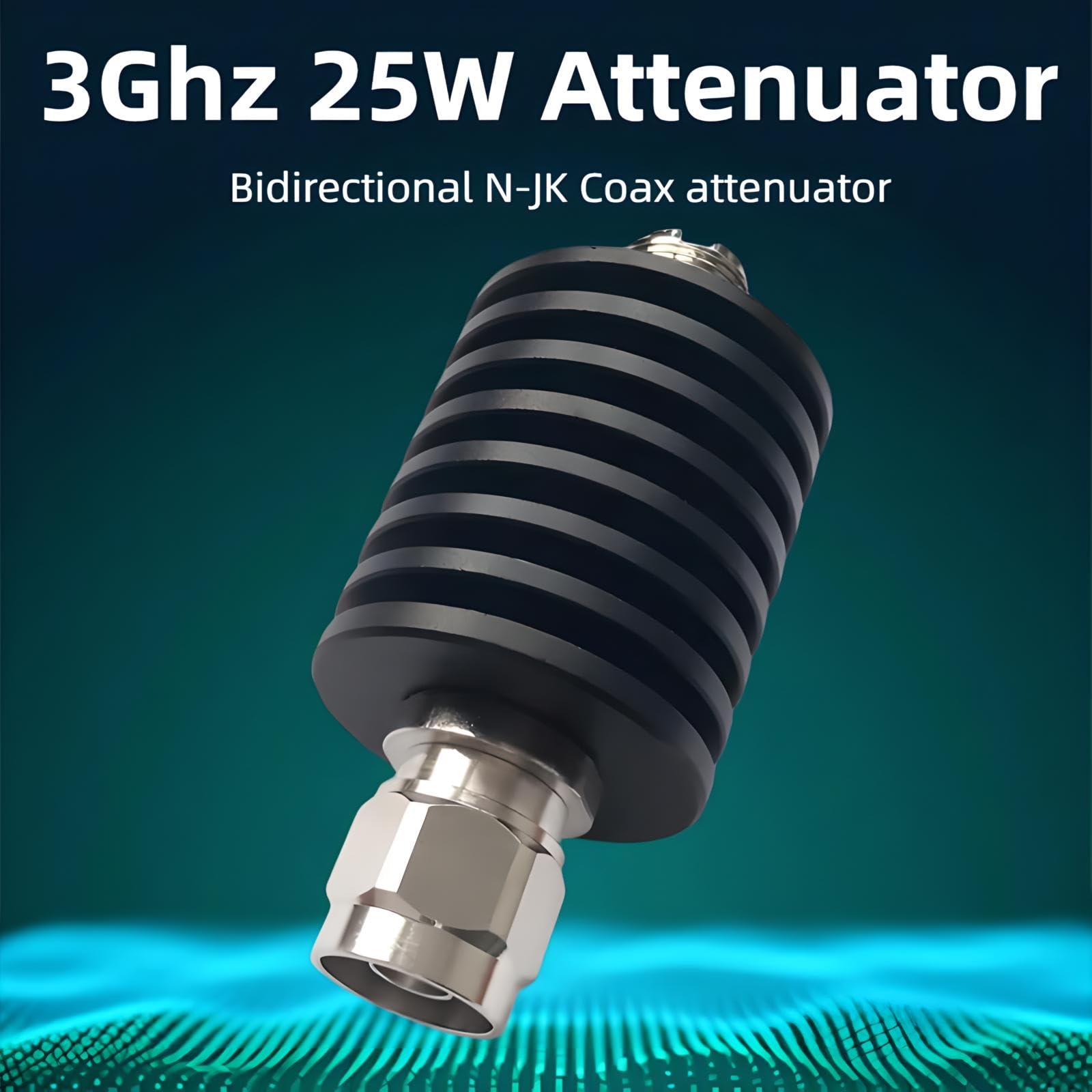 BECEN Attenuatore 40DB 25W N, attenuatore da 25 Watt 50 Ohm da CC a 3Ghz, attenuatore RF (40DB)