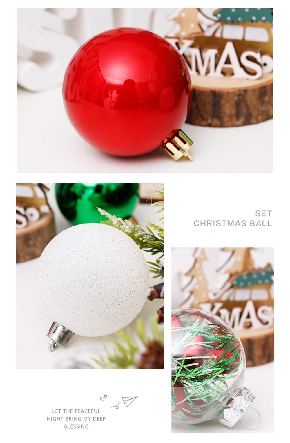 Weihnachtskugeln Gadget Set Christbaumschmuck Kugel Familie Festival Hochzeit Treffen Dekorationen bruchsicher (30 Stück) 6 cm, 2