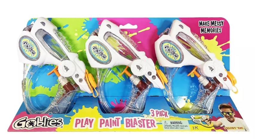 Generic Gooblies Play Paint Super Pack, 3 Gooblies Play Paint Guns. Squirts Like a Water, Splats Like a Paint | Washable Spray Paint, White; Orange