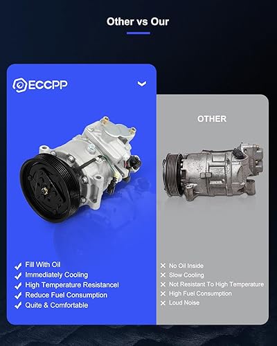 Vista 145 de ECCPP Compresor de A/C con embrague 2014-2018 apto para Ford Focus 2.0L AC Compressor