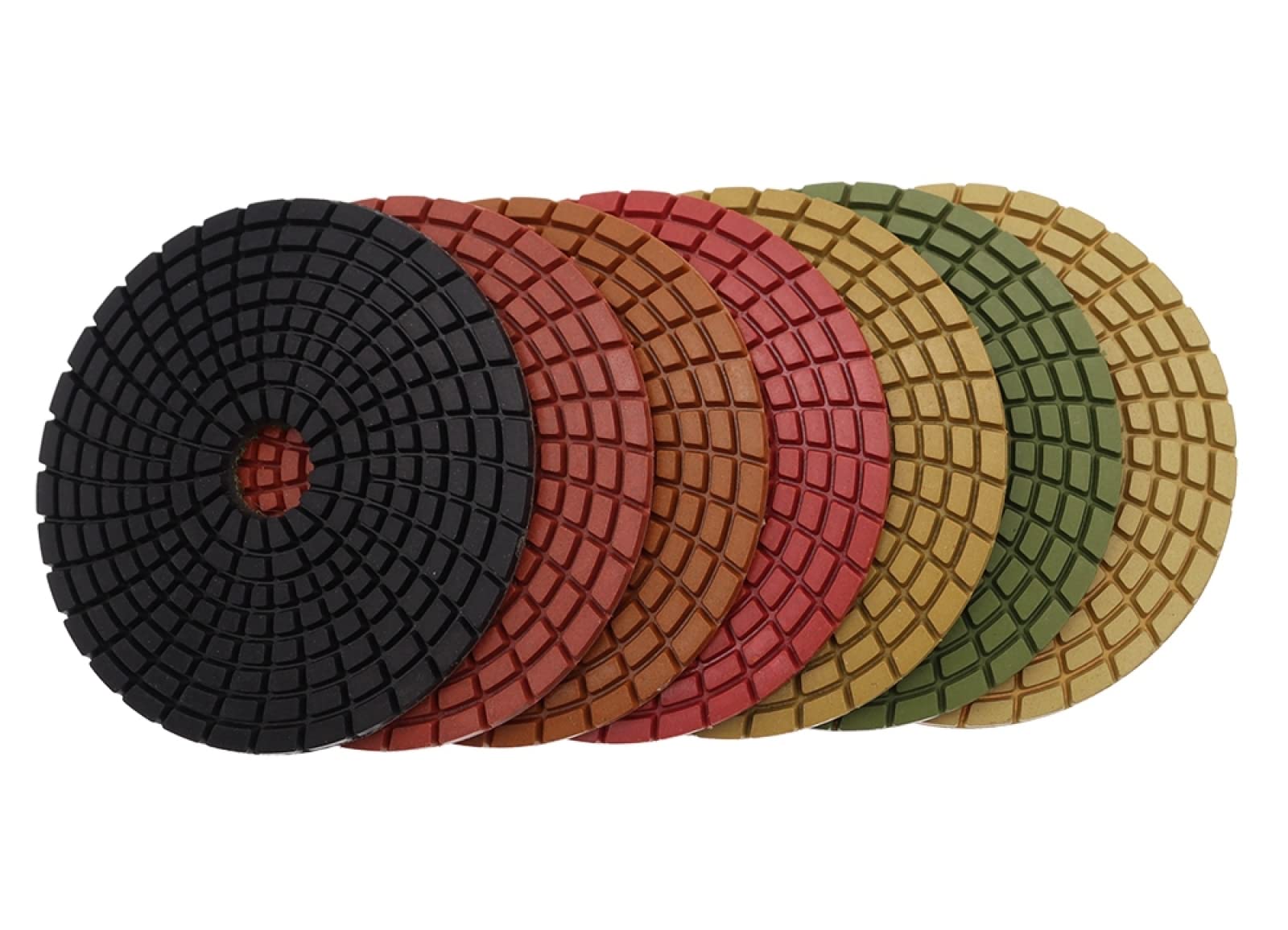 7 Unidades/juego De Almohadillas De Pulido De Diamante Super De 4 Pulgadas, Almohadilla De Pulido Húmedo Tipo Giro De 100mm Para Disco De Molienda De Suelo De Hormigón De Granito Y Mármol,3000