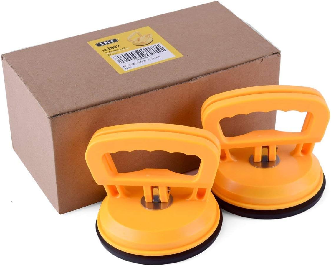 IMT Glass Suction Cup Tiles Window Lifter 2 Pack, Power Grip Vacuum Lifter for Glass/Tiles/Mirror/Granite Lifting, Sucker Plate Double Handle Locking