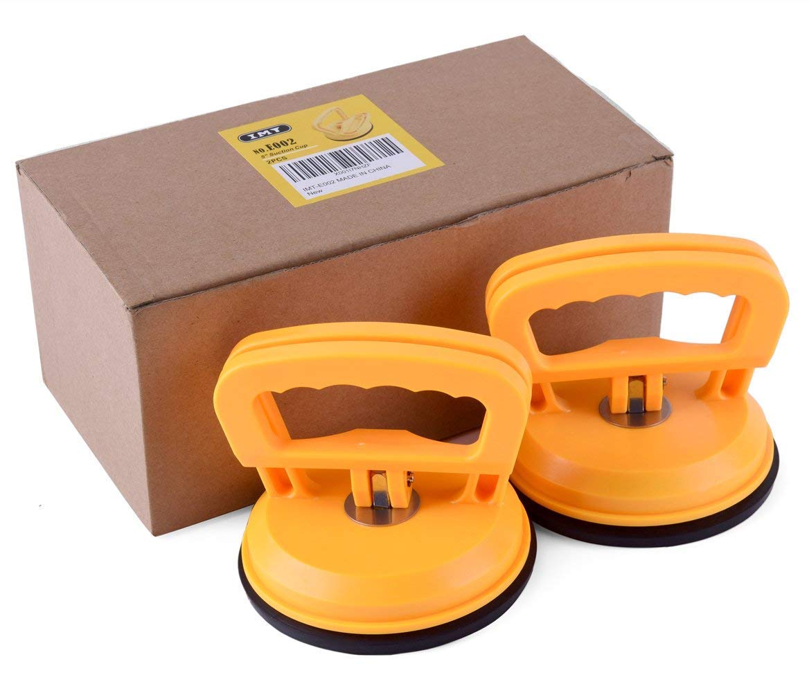 IMT 2Pack 5-Inch Suction Cup Lifting Tool - 110lb Vertical & 130lb Horizontal Lift Capacity for Glass, Tiles, Mirrors & Smooth Surfaces