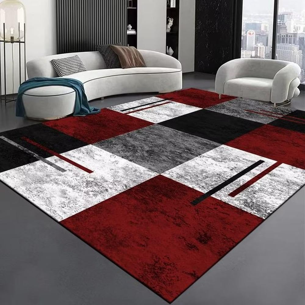 Tapis design moderne en flanelle douce, l'élégance contemporaine pour habiller un grand salon