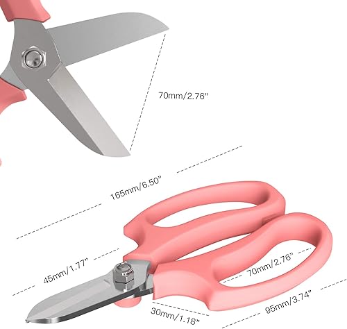 Miniatura 6 de Housolution Tijeras de flores, tijeras florales fuertes, tijeras de podar de jardín de acero de primera calidad, tijeras de jardín, tijeras de