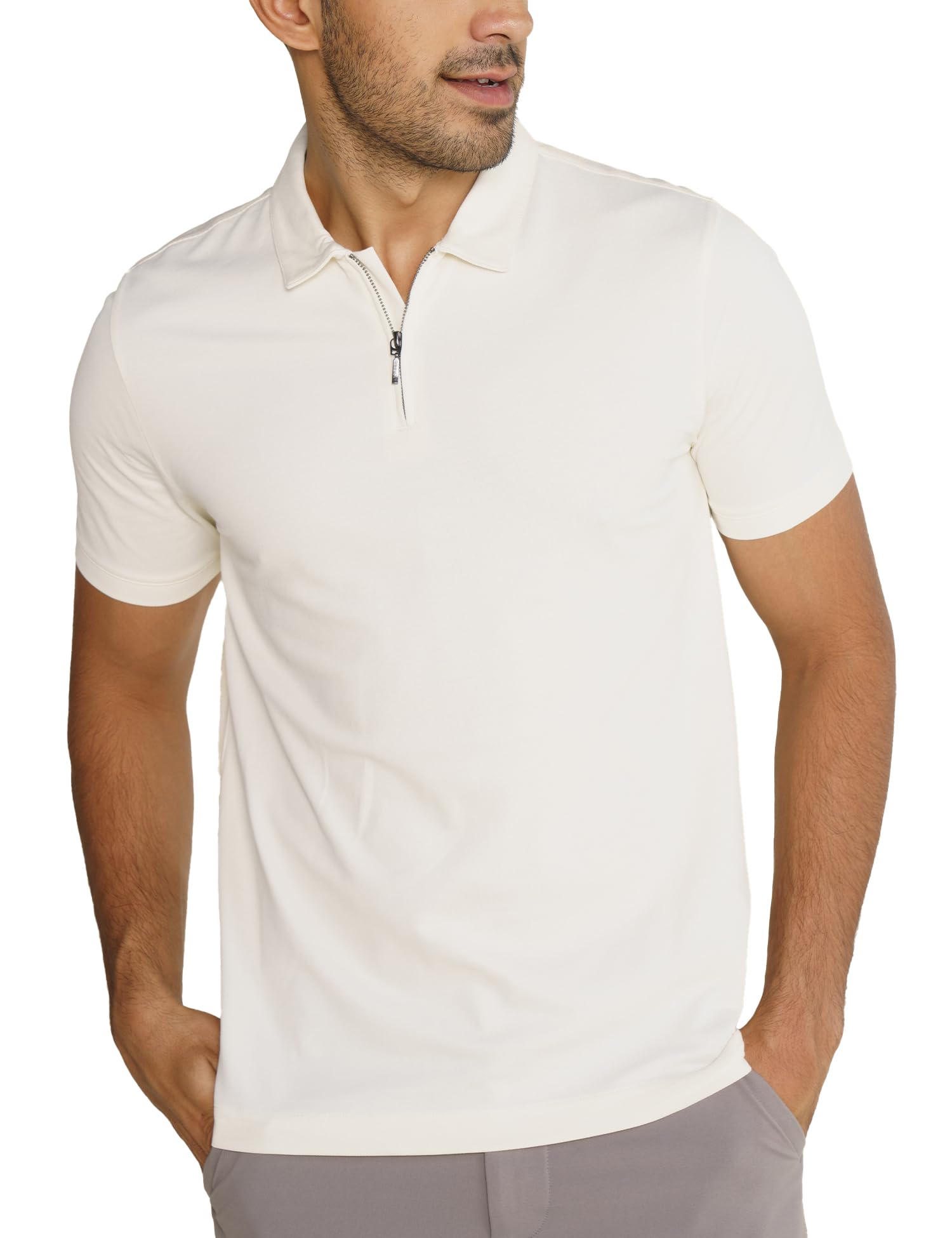 damensch Constant Men's All-Degree Thermoregulating Pique Contrast Neck Polo T-Shirt-picture-19