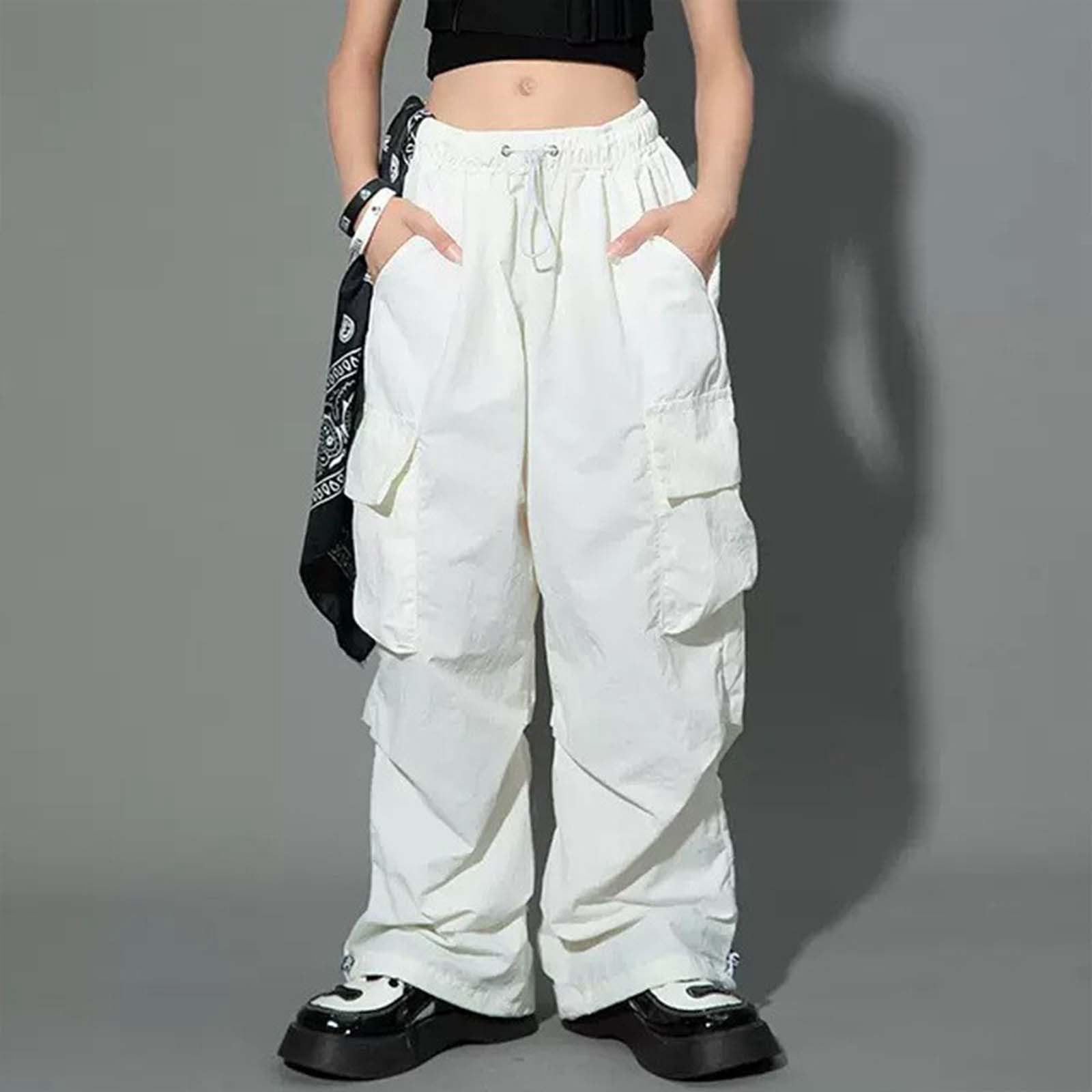 Generico Pantaloni Hip Hop per Ragazze, Pantaloni Cargo Elasticizzati per Bambini Jogger per Streetwear e Danza Morbido