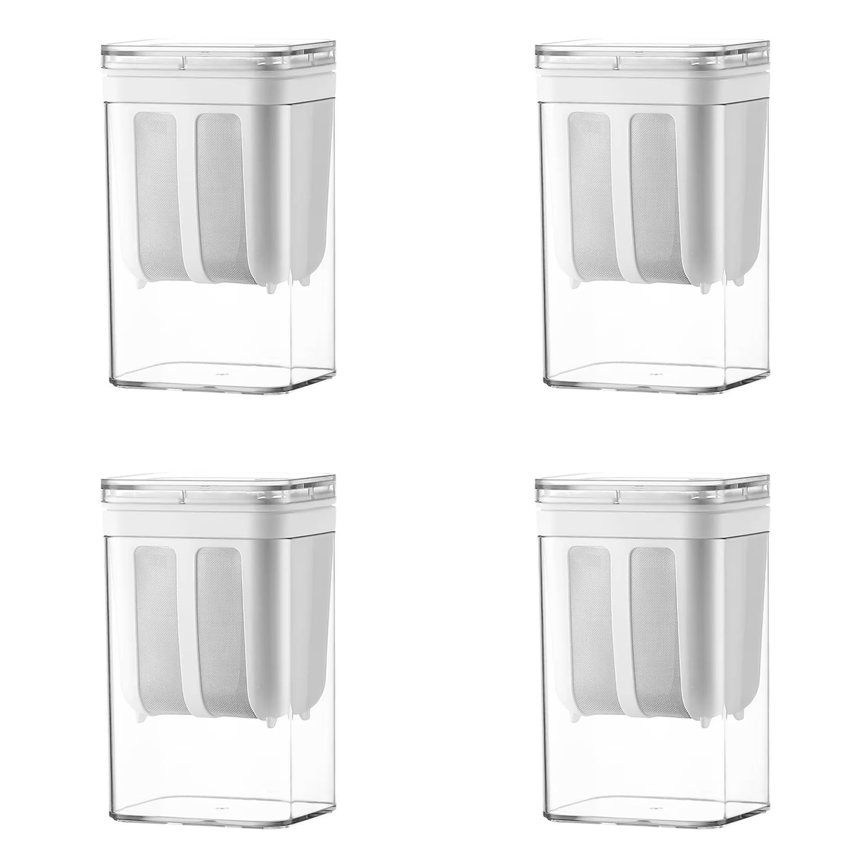 Hndhbfgrt 4X 1100ml Yogurt Filter and Strainer Fine Mesh Transparent Box Homemade Screen Cheese Moisture Seperator Maker