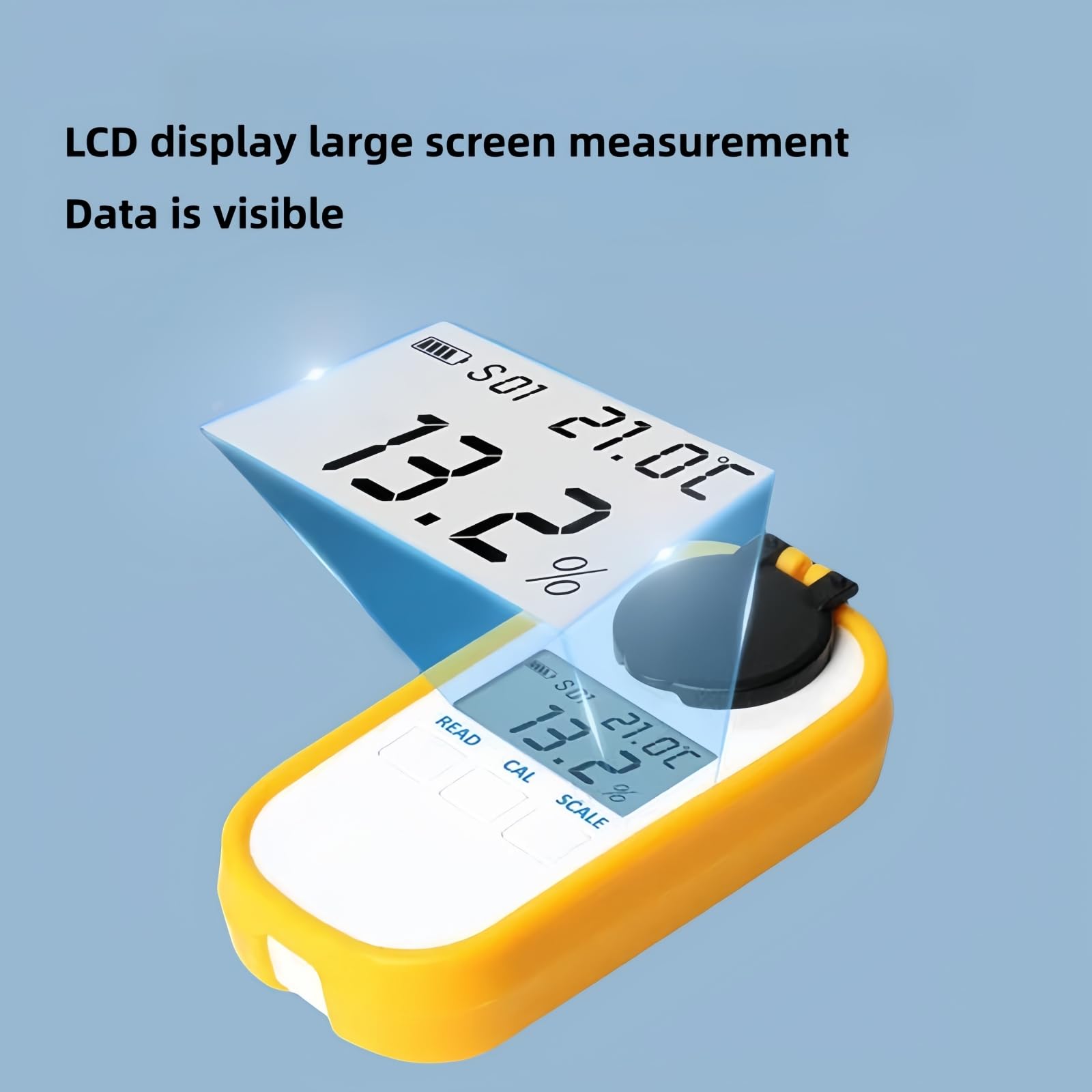 Refractómetro Digital Led Portátil, Medidor De Concentración De Colostro De Vaca Láctea De Rango 0-50%, Probador De Contenido De Azúcar De Resolución De ±0,2% Para La Detección De Colostro De Vaca