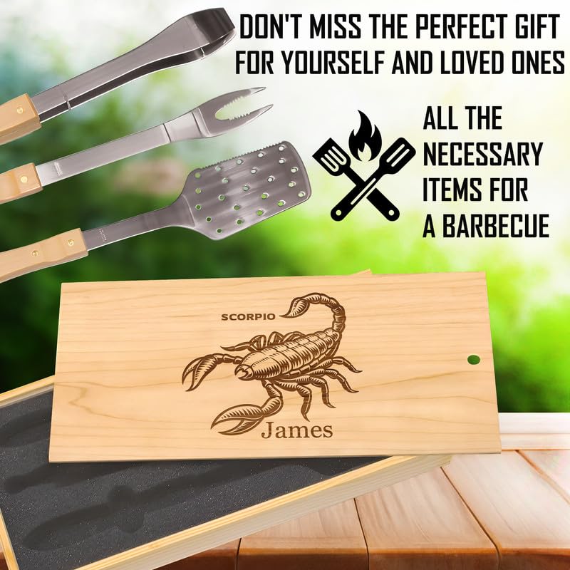 Set para Parrilla Con Grabado Personalizado Signo Escorpio miniatura 6