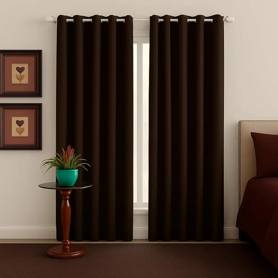 Cortina 100% Blackout Em Tecido 2,00m X 1,40m Corta Luz Tecido Premium (Tabaco)