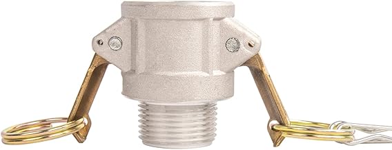 Quafwia 2 pcs Aluminum Gravity Cast Cam lock Fittings (1 inch Part B) Cam and Groove Hose Fitting, Female Coupler X Male Thread Camlock fitting with Heavy Duty Brass Handles (1', B)
