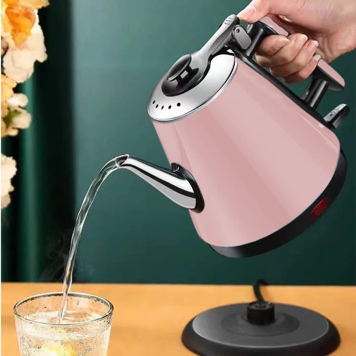 - Spegnimento automatico erogatore di acqua calda, bollitore per caraffe illuminato a ebollizione rapida, doppio isolamento, 1,2 L, 1350 W, Comfortable anniversary