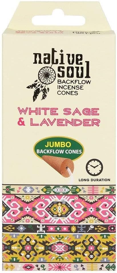 Native SoulWhite Sage & Lavender Backflow Incense Cones Single Packet