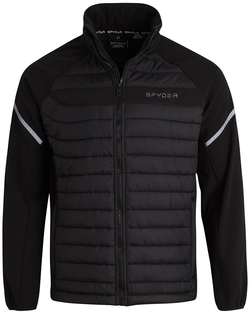 00s SPYDER ソフトシェル フリース ジャケット M Spyder Men's Full Zip Hooded Soft Shell Jacket, Ghost Medium