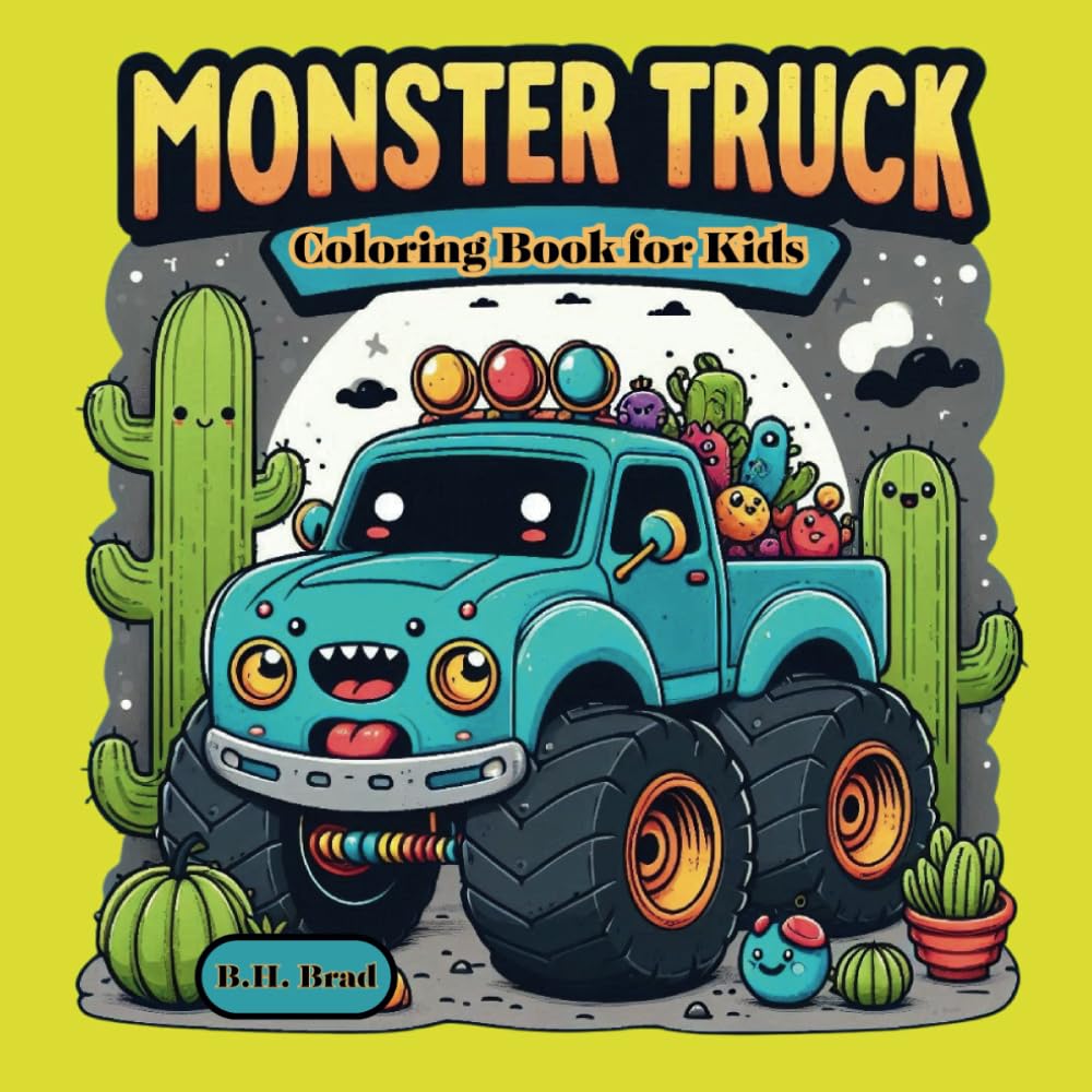 Monster Truck Coloring Book For Kids