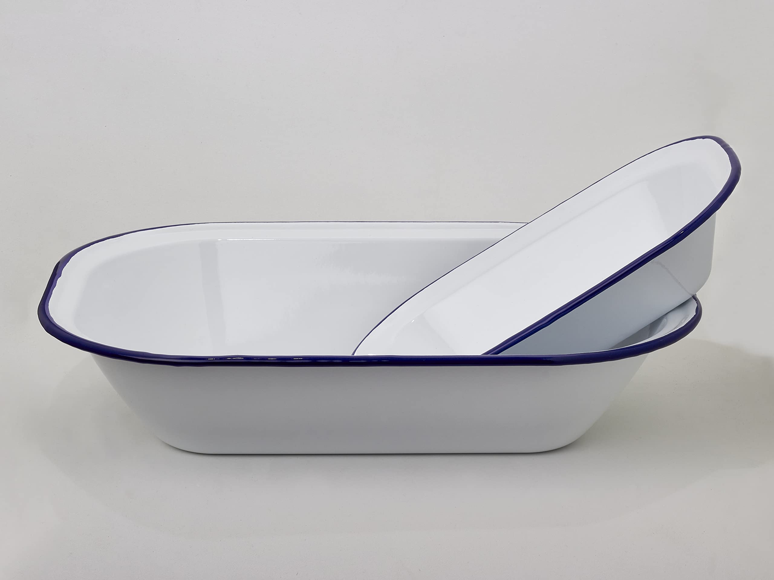 Set/2 Bandejas azafate rectangular de acero esmaltado 40x29x9H//28x20x6H