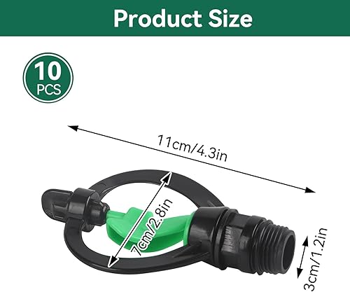 Miniatura 4 de 10 aspersores giratorios de 360 grados, microboquilla atomizadora con rociador giratorio de mariposa para riego agrícola de jardín