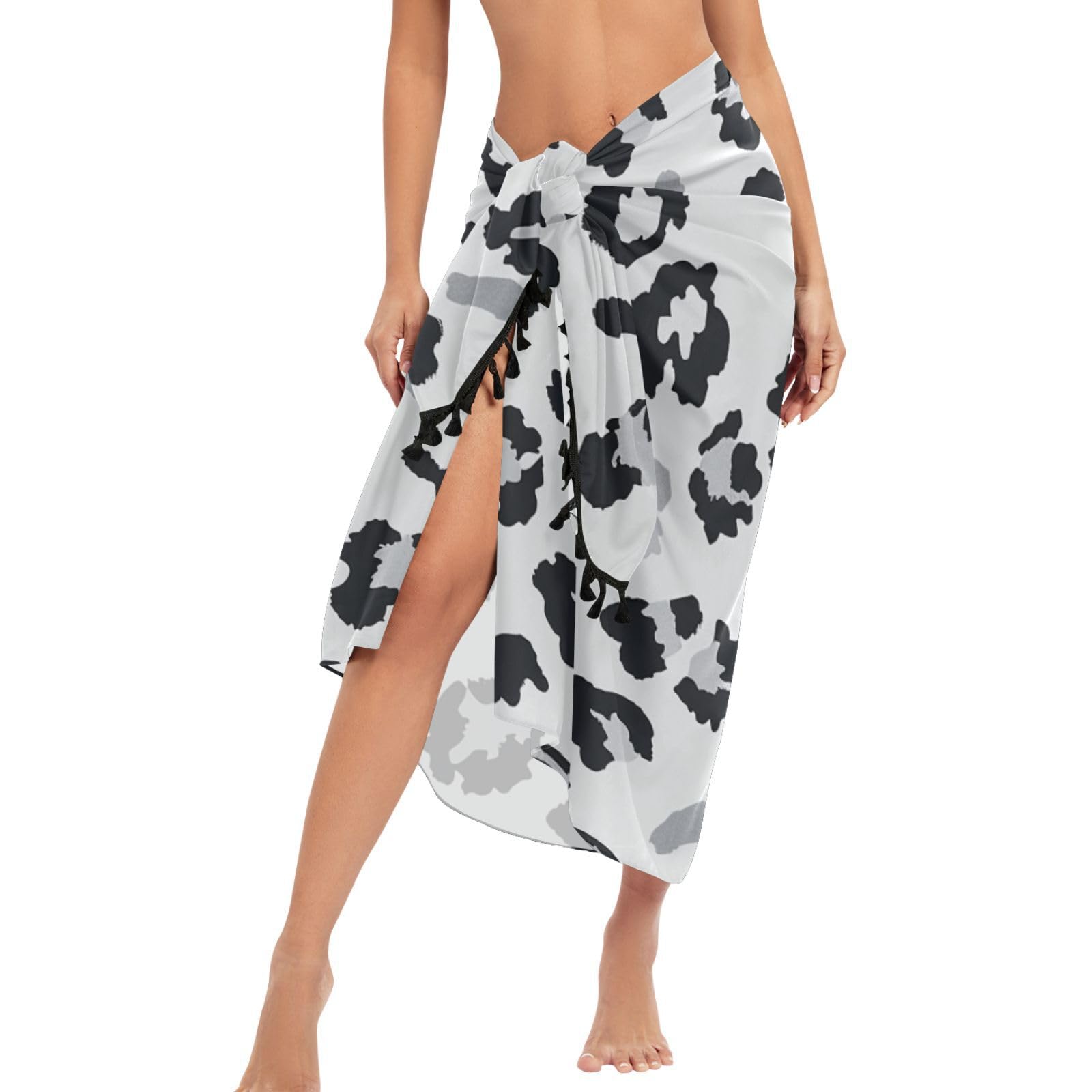 Traje de baño de leopardo gris para playa y estilo casual 8