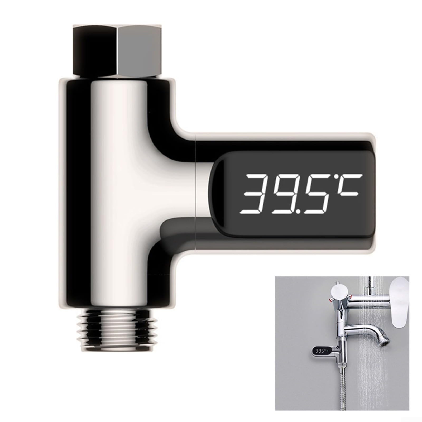 Wasserthermometer, LED-Anzeige Wassertemperaturmesser for Duschhahn, Duschhahn-Wasserthermometer(Second Generation)