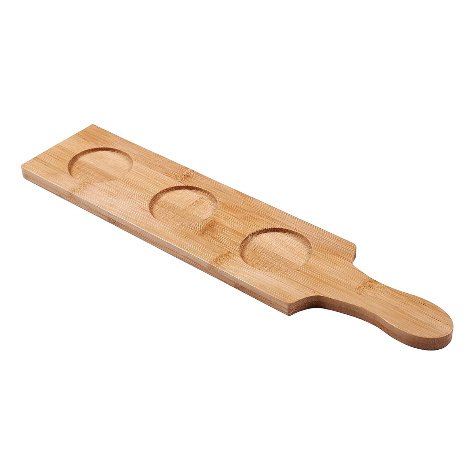 PANGBOER Wooden Tequila Shot Glass Display Tray with 6 Holes for Serving Tequila Tray