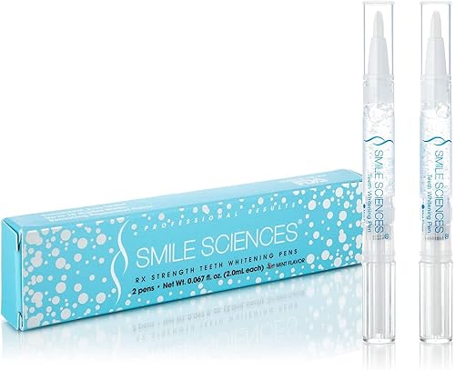 Smile Sciences - Bolígrafos blanqueadores de dientes de alta calidad más blancos y brillantes después de un solo uso con refrescante Sin