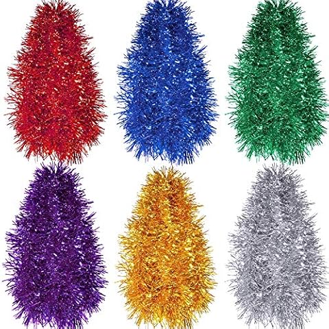 6 Rolls 4th of July Patriotic Tinsel Garland Cover