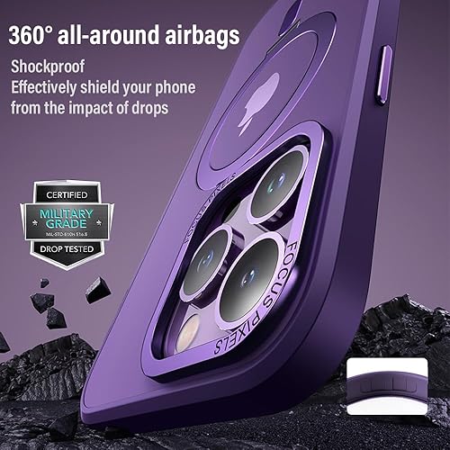 Miniatura 5 de Funda para iPhone 15 Pro Max con soporte magnético compatible con cargador inalámbrico MagSafe y soporte magnético para montaje en automóvil,