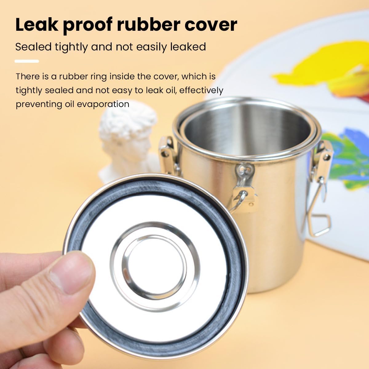 FLEXMAN Paint Brush Washer Set, Stainless Steel Paint Brush Washing Bucket with Filter, Portable Brush Cleaner with Sealed Cover for Art Student Painter