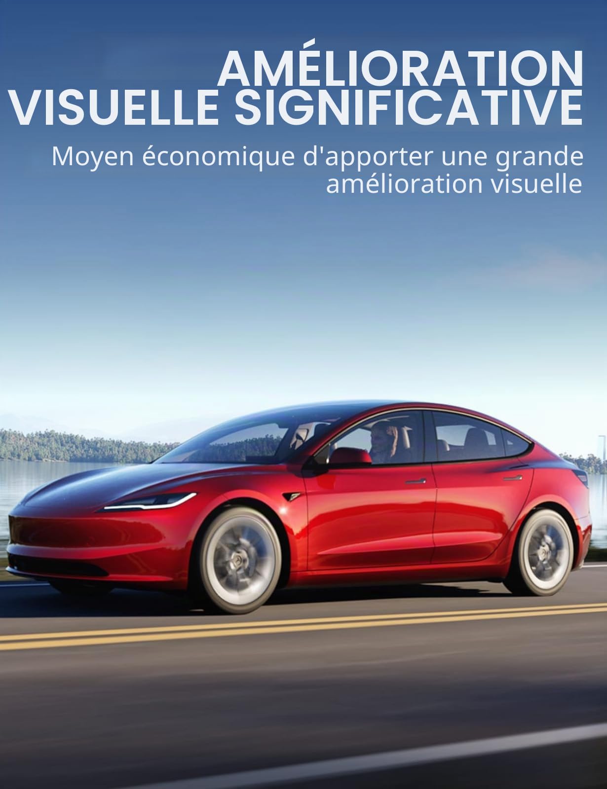 BASENOR Lot de 4 enjoliveurs argentés de 45,7 cm pour Tesla Model 3 Nova 2026-2024, protection de jante, accessoires de rechange pour Model 3 Highland