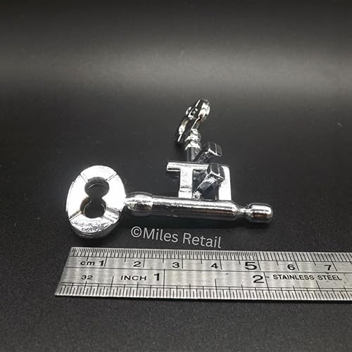 Miniatura 5 de MilesMagic Rompecabezas de llave de molde de mago Llaves de enclavamiento de metal que vincula el truco de magia de desvinculación
