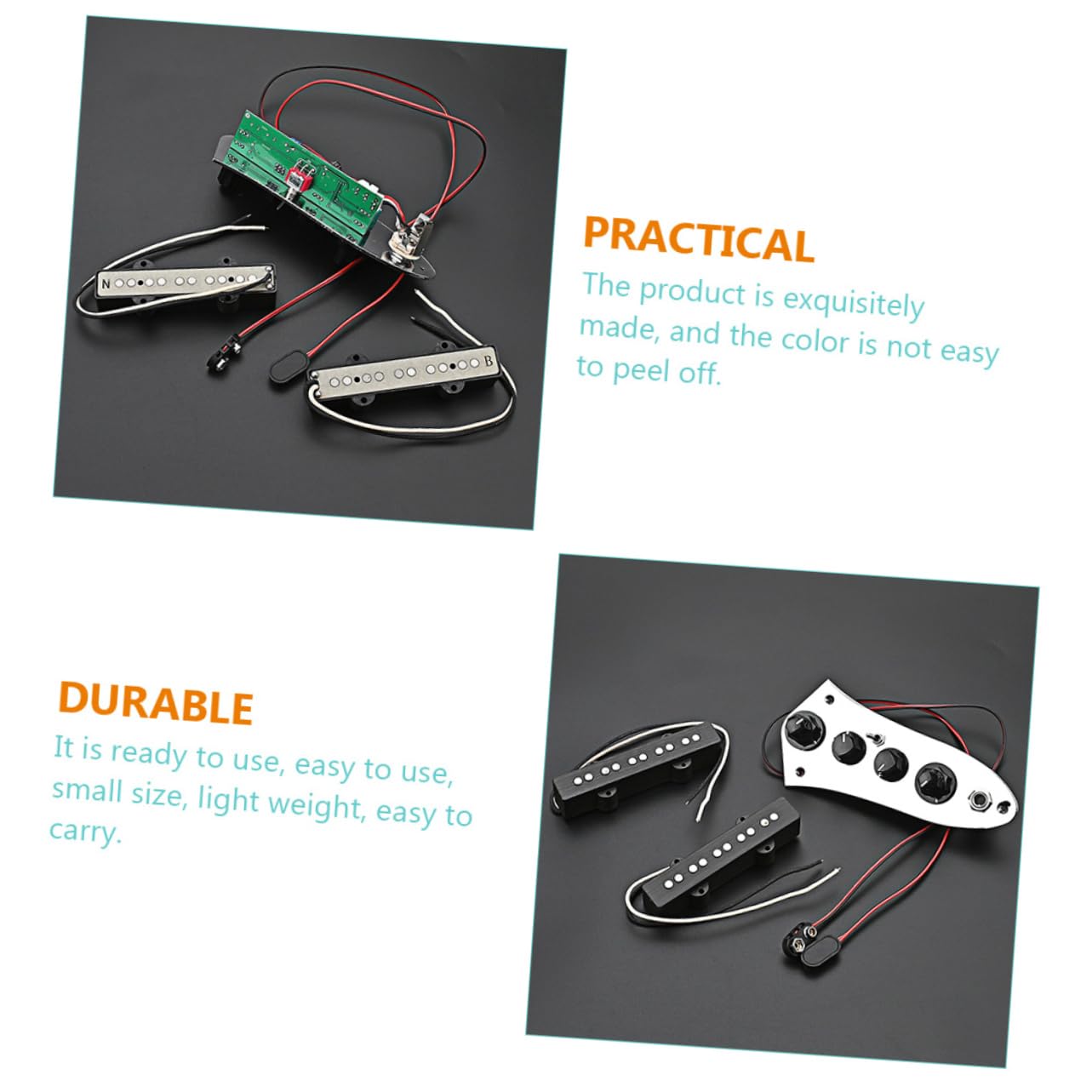 ifundom Set di Pickup Jb per Basso a 5 Corde, Ferro, Argento, Compatto, per Accessori e Parti del Basso Elettrico