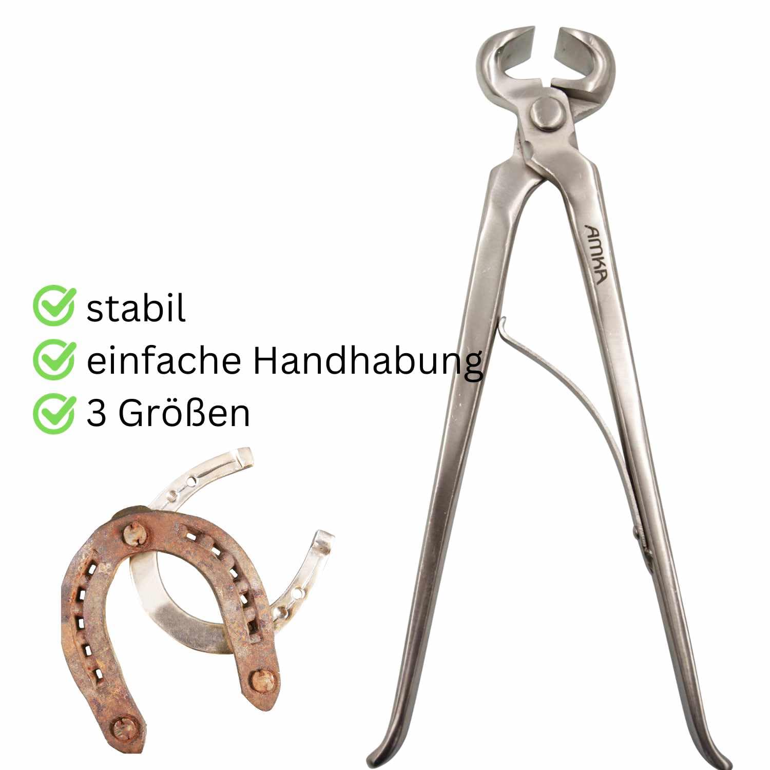 AMKA Pince coupe-sabot avec ressort en acier inoxydable 3 longueurs
