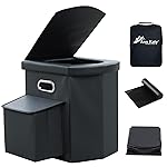 Ann Katy Upgrade XL Portable Toilet for Adults, Extra Large Portable Travel Floding Toilet, Camping Tall Toilets with Lid for Adults and Kids Compact Potty for Car,Hiking,Beach and Camping