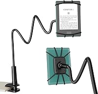 Vista 1 de Soporte para Kindle de cuello de cisne para leer en la cama, soporte de teléfono celular ajustable de 360° para escritorio, abrazadera flexible