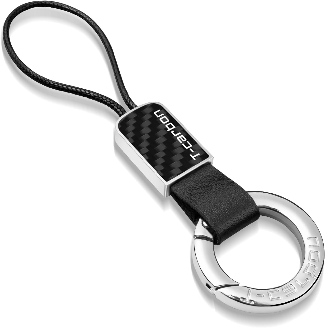 T-carbon Car Keychain Compatible with Porsche Key Fob Keychains, Car Key Rope Lanyard Holder for Men and Women