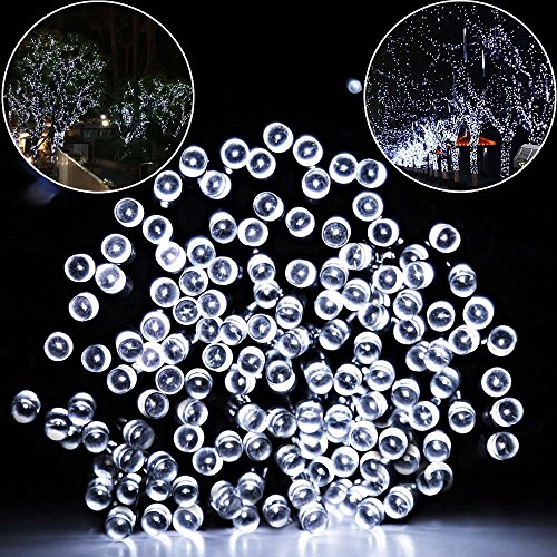 ESCO LITE Solar Party Lights,100 LED White Party String Lights for Christmas Trees Bedroom Flower Decoration Wedding